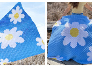 C2C Daisy Day Throw Crochet Free Pattern