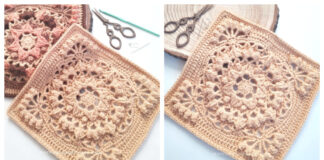 Baroque Triumph Floral Square Crochet Free Pattern