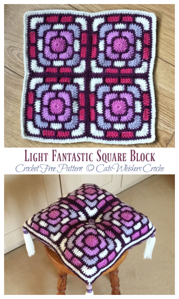 Light Fantastic Square Block Crochet Free Pattern