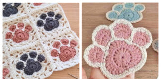 Paw Square Blanket Crochet Free Pattern [Video]