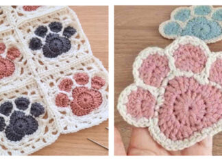 Paw Square Blanket Crochet Free Pattern [Video]
