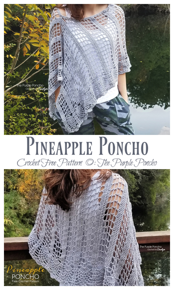 Pineapple Poncho Crochet Free Pattern