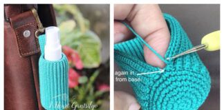 Ribbed Spray Bottle Holder Crochet Free Pattern
