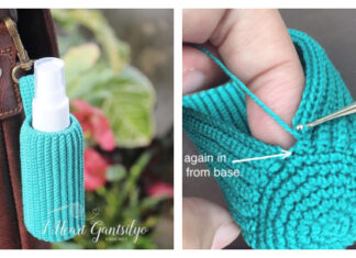 Ribbed Spray Bottle Holder Crochet Free Pattern