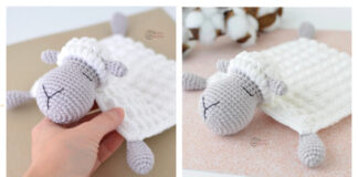 Sheep Lovey Security Blanket Crochet Free  Pattern