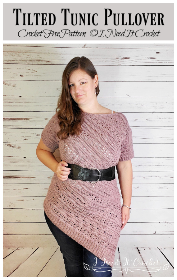 Tilted Tunic Pullover Crochet Free Pattern