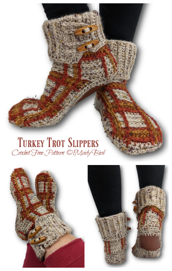 Turkey Trot Slippers Crochet Free Pattern