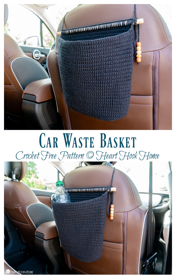 Car Waste Basket Crochet Free Pattern