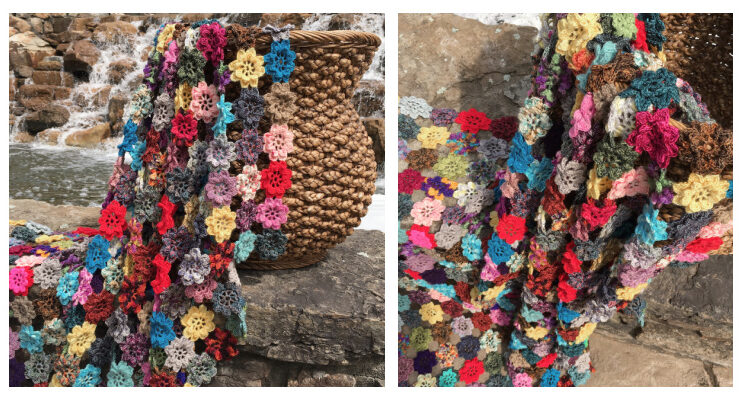 Floribundance Flower Throw Blanket Crochet Free Pattern