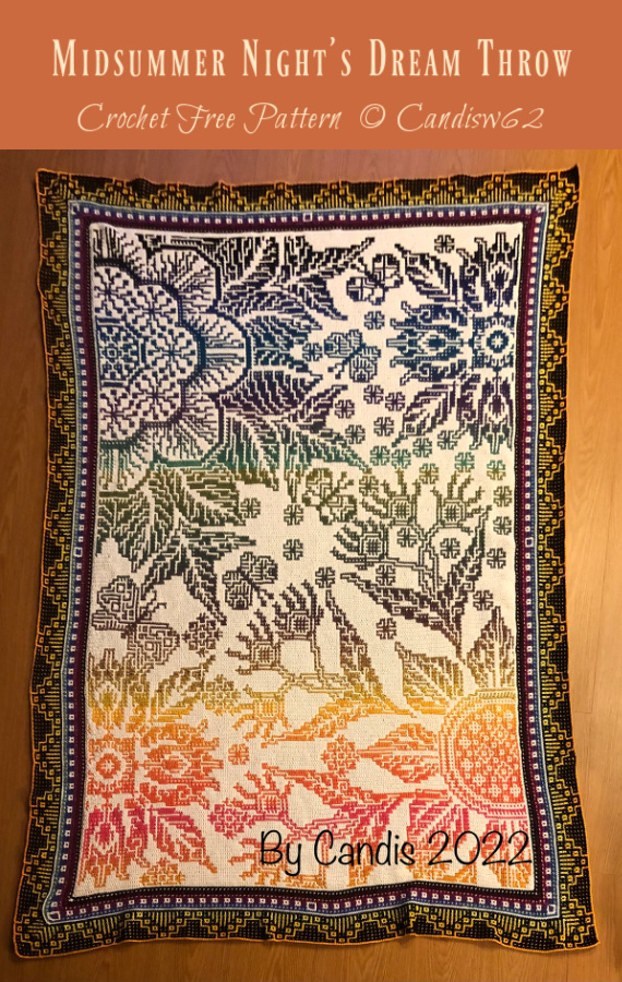 Midsummer Night's Dream Throw Blanket Crochet Free Pattern