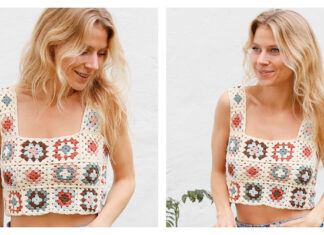 Woodstock Weekend Granny Square Top Crochet Free Pattern