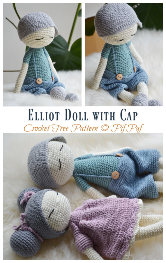Amigurumi Elliot Doll with Cap Crochet Free Patterns