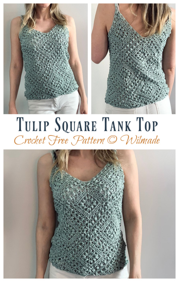 Tulip Square Tank Tops Crochet Free Patterns