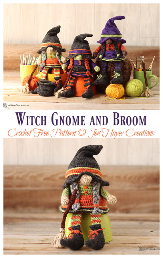 Amigurumi Witch Gnome Crochet Free Pattern