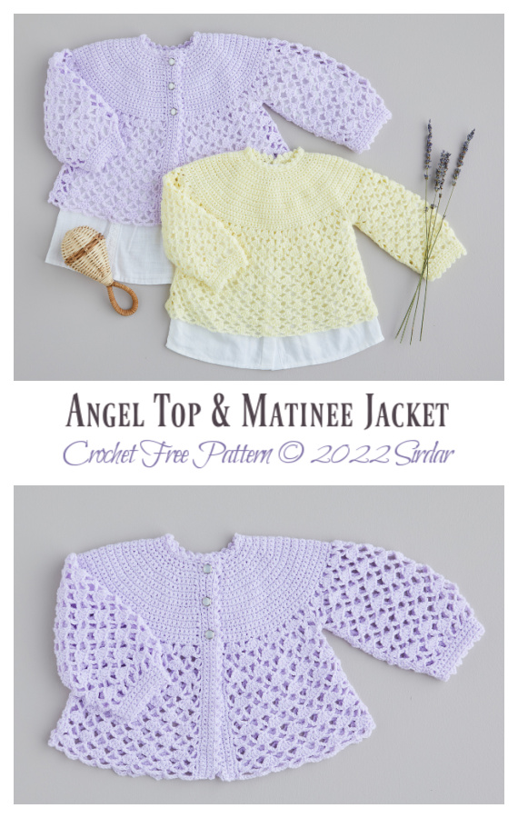 Angel Top & Matinee Jacket Crochet Free Pattern