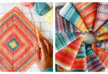 Linen Square Temperature Blanket Crochet Free Pattern