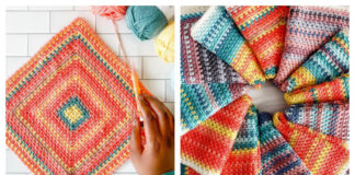 Linen Square Temperature Blanket Crochet Free Pattern