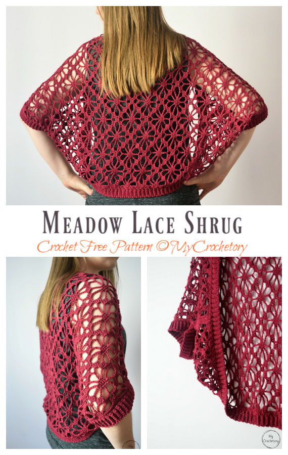 Meadow Lace Shrug Crochet Free Pattern