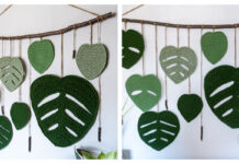 Monstera Leaves Wall Hanging Crochet Free Pattern