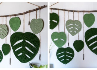 Monstera Leaves Wall Hanging Crochet Free Pattern