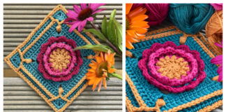 Oriental Flower Square Crochet Free Pattern