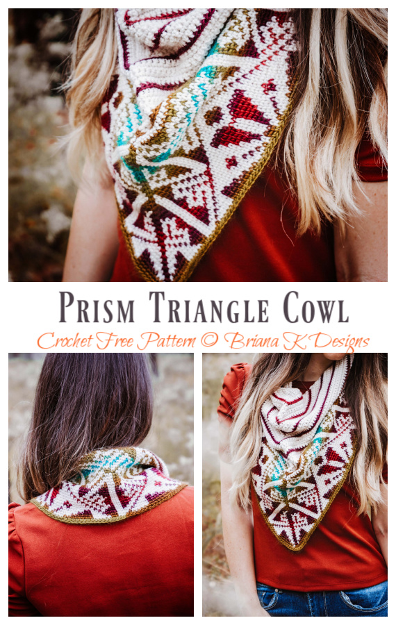 Prism Triangle Cowl Crochet Free Pattern