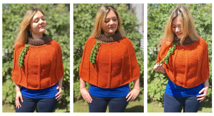 Pumpkin Patch Poncho Crochet Free Pattern