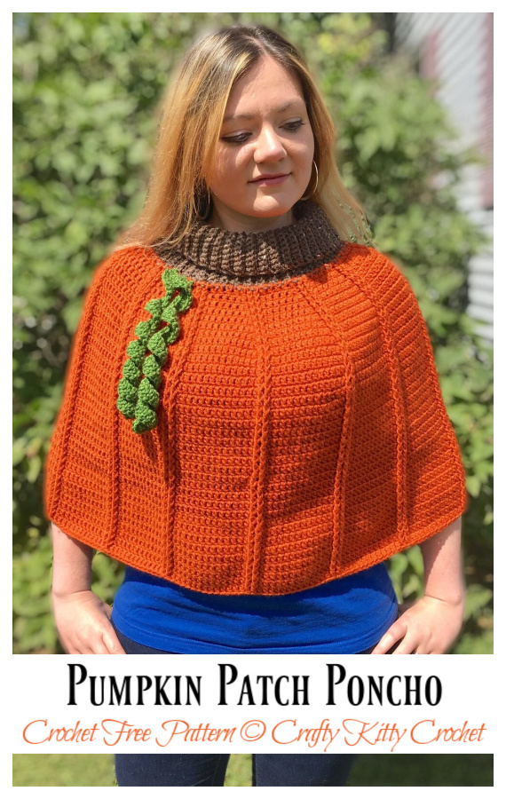 Pumpkin Patch Poncho Crochet Free Pattern