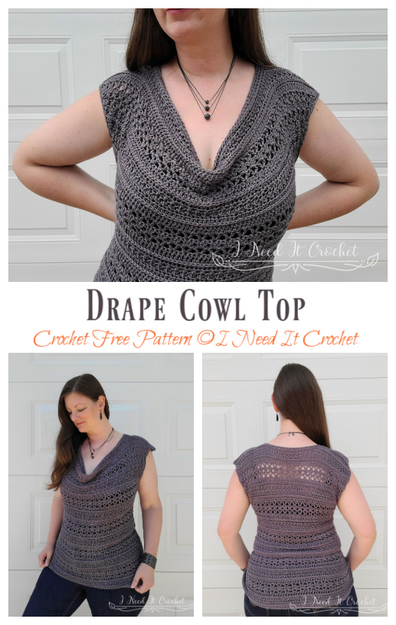 Summer Drape Cowl Top Crochet Free Pattern