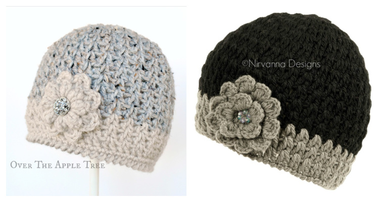 V-Stitch Winter Beanie Hat Crochet Free Pattern - Crochet & Knitting