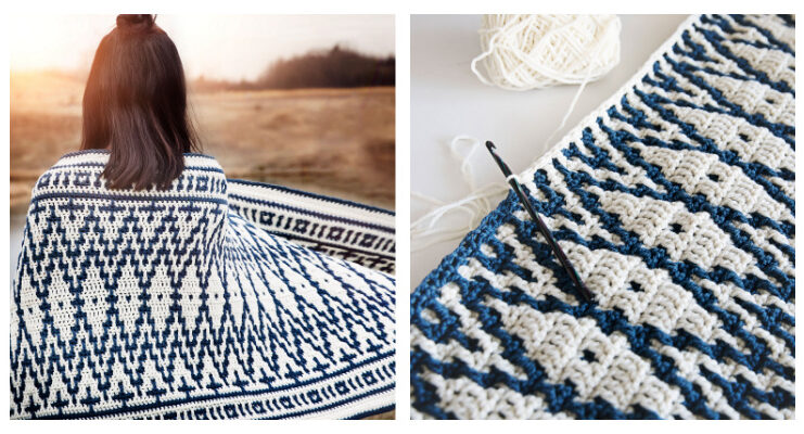 Aztec Mosaic Blanket Wrap Crochet Free Pattern