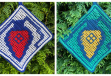 Christmas Tangle Potholder Crochet Free Pattern