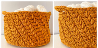 Chunky Chevron Basket Crochet Free Pattern