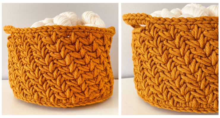 Chunky Chevron Basket Crochet Free Pattern Chunky Chevron Basket Crochet Free Pattern