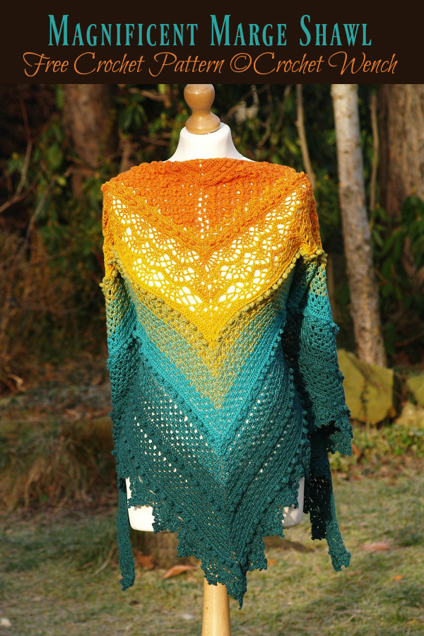 Magnificent Marge Shawl Crochet Free Pattern