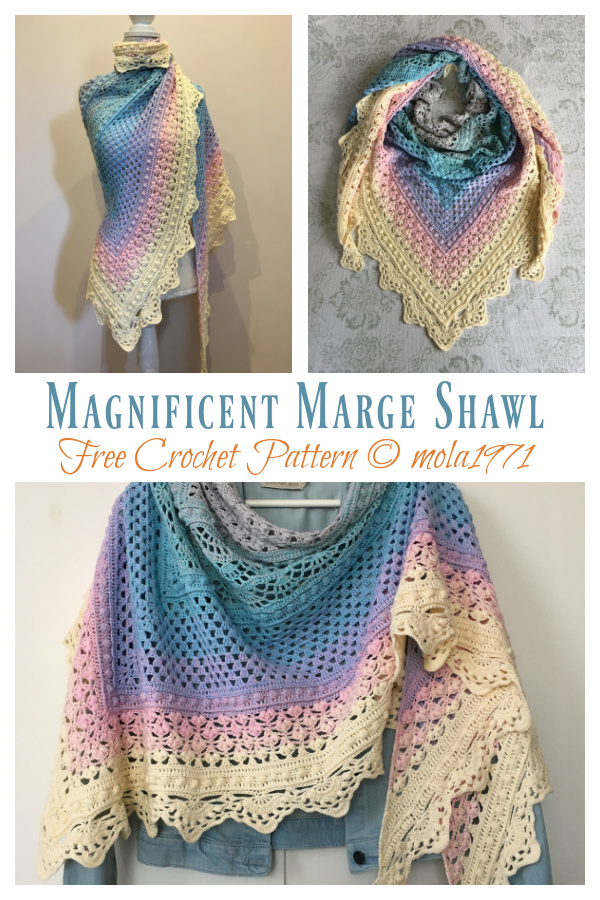 Magnificent Marge Shawl Crochet Free Pattern