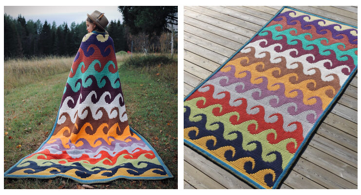Mosaic Waves Blanket Crochet Free Pattern Mosaic Waves Blanket Crochet Free Pattern