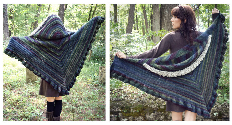 Hooded Novella Shawl Crochet Free Pattern