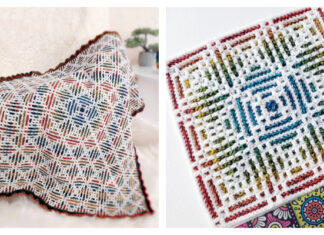 Overlay Mosaics Blanket Crochet Free Pattern