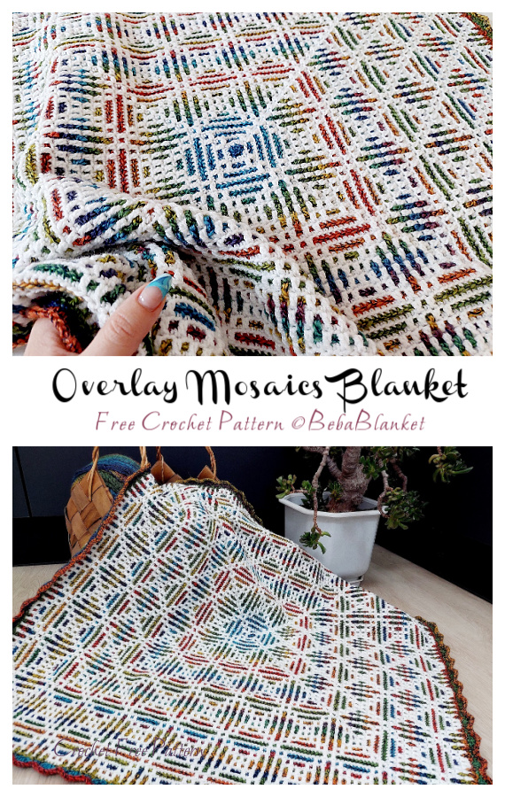 Overlay Mosaics Blanket Crochet Free Pattern