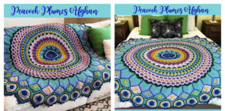 Peacock Plumes Afghan Crochet Free Pattern [CAL]
