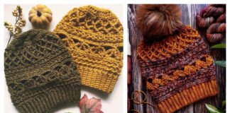 Pineapple & Pine Beanie Hat Crochet Free Pattern