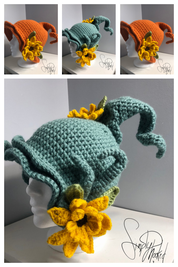 Sunflower Pixie Hat Crochet Pattern