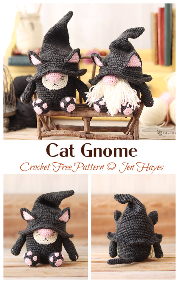 Amigurumi Cat Gnome Crochet Free Pattern