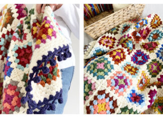 Dockside Squares Throw Blanket Crochet Free Pattern