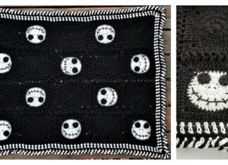 Halloween Jack Skellington Blanket Crochet Free Pattern