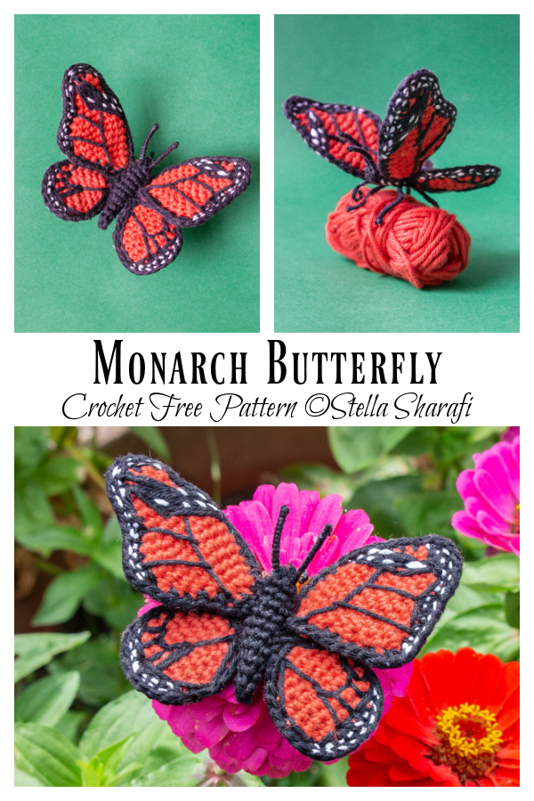 Monarch Butterfly Crochet Free Pattern