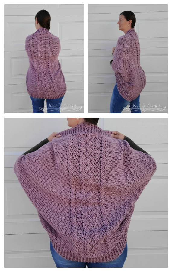 Cozy Cabled Shrug Crochet Free Pattern