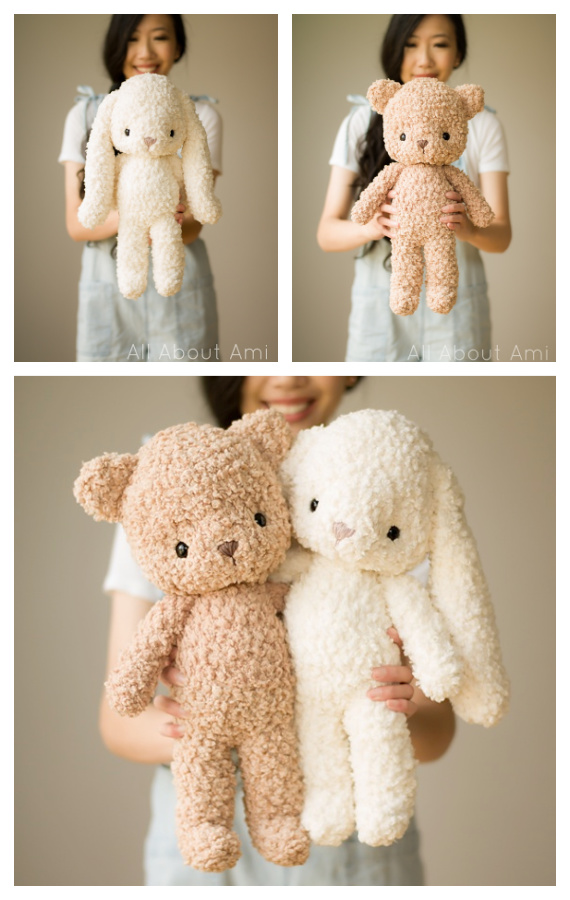 Fleece Teddy & Bunny Crochet Free Patterns