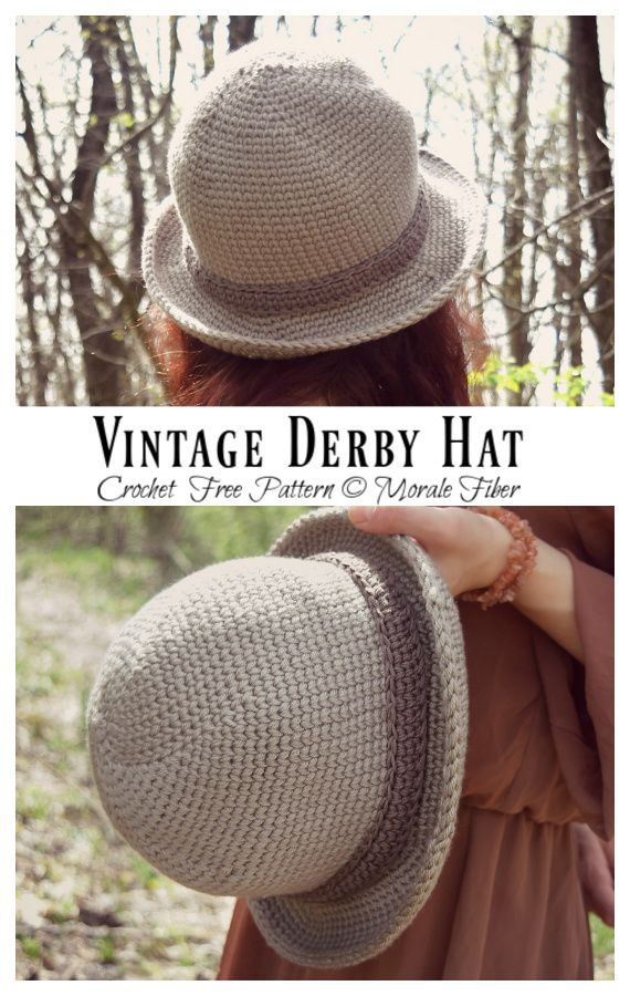 Vintage Derby Hat Crochet Free Pattern